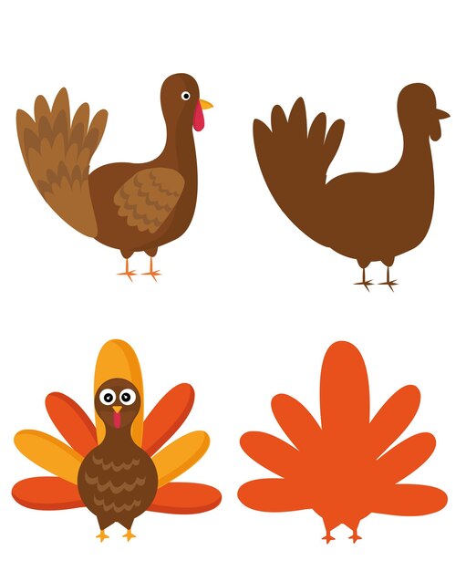Illustrazione vettoriale del giorno del Ringraziamento Set di icone del giorno del ringraziamento