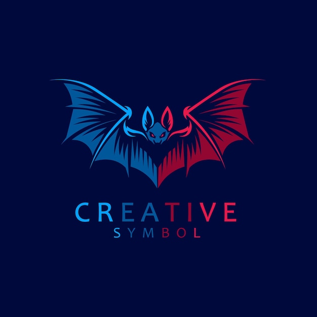 Illustrazione vettoriale del logo dell'animale pipistrello volante