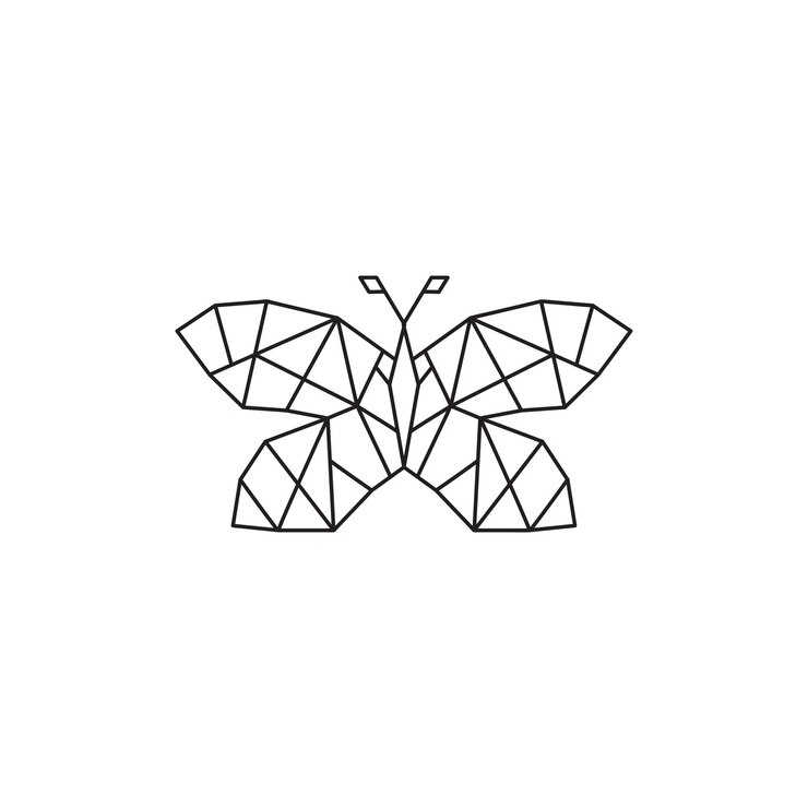 Vettore illustrazione vettoriale del logo della geometria della farfalla isolata su sfondo bianco