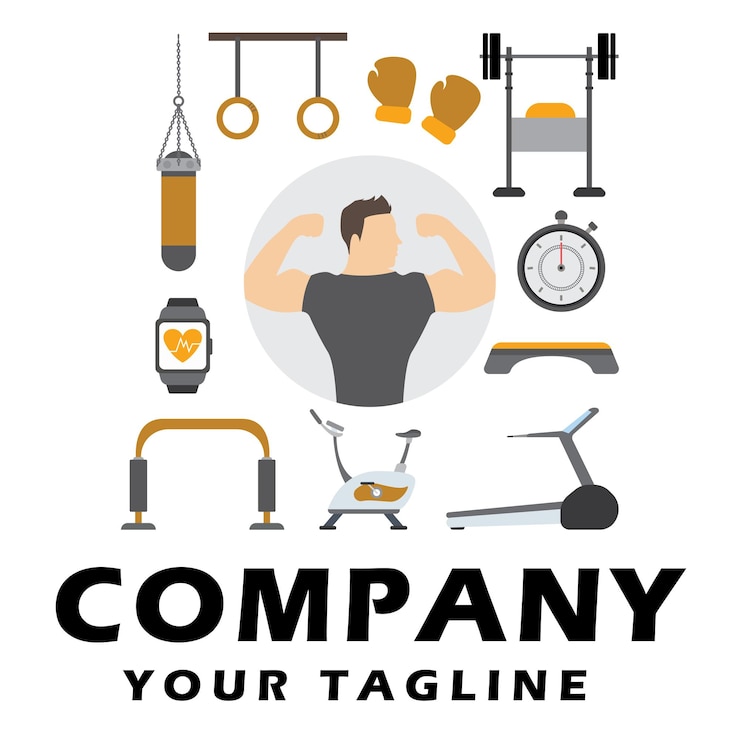 Vettore illustrazione vettoriale del logo fitness modificabile