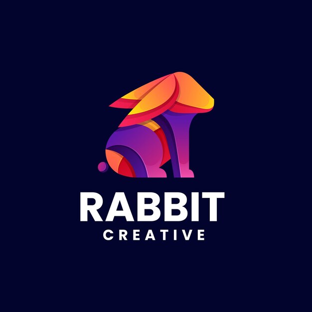 Illustrazione vettoriale del logo Rabbit Gradient Colorful Style
