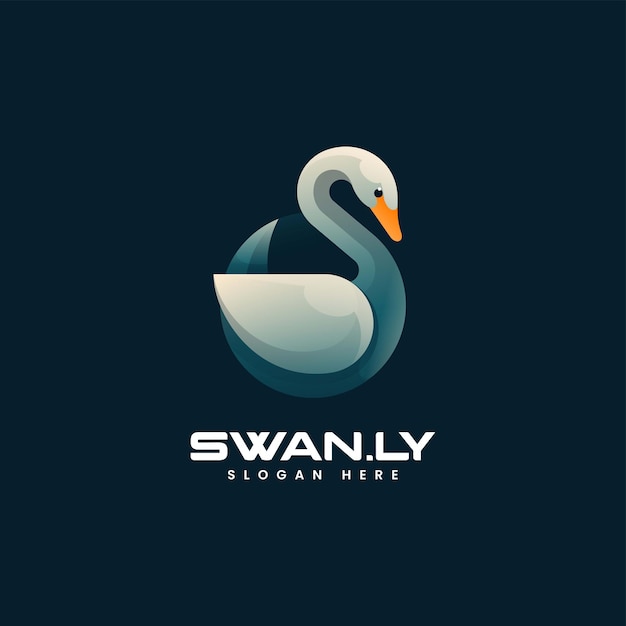 Illustrazione vettoriale del logo Swan Gradient Colorful Style