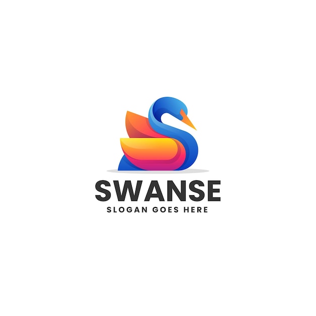 Illustrazione vettoriale del logo Swan Gradient Colorful Style