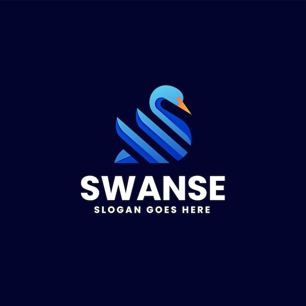 Illustrazione vettoriale del logo Swan Gradient Colorful Style