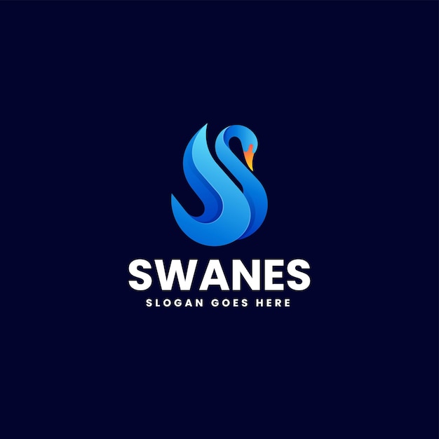 Illustrazione vettoriale del logo Swan Gradient Colorful Style
