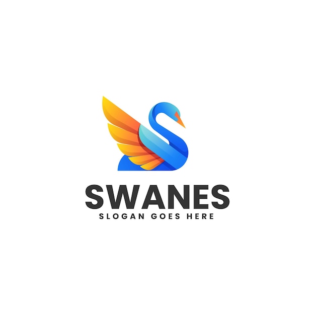 Illustrazione vettoriale del logo Swan Gradient Colorful Style
