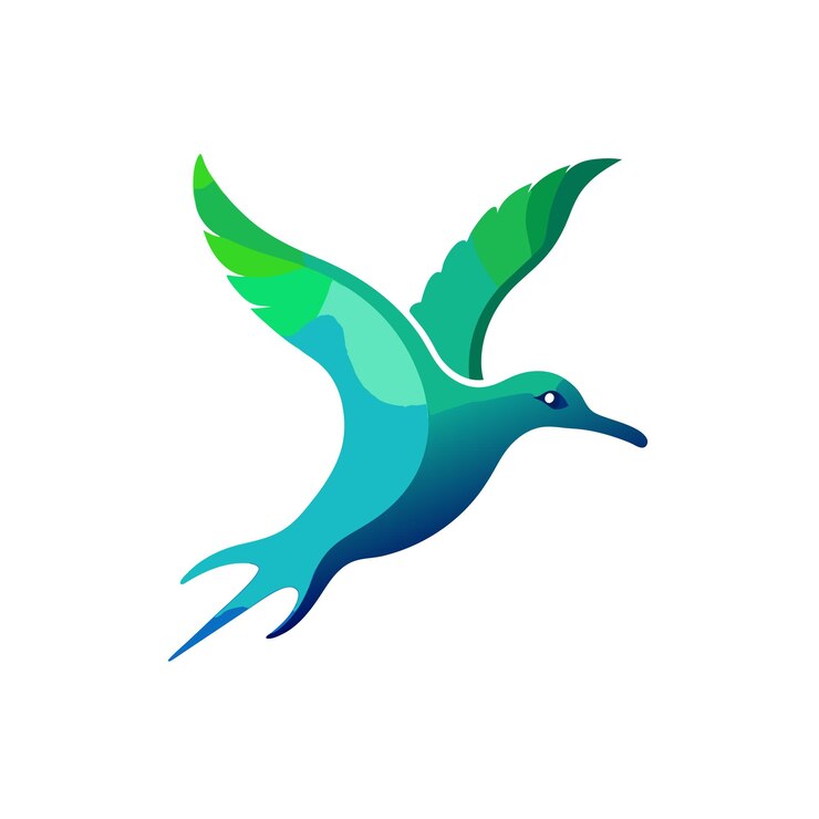 Vettore illustrazione vettoriale del logotipo a gradiente colorato degli uccelli