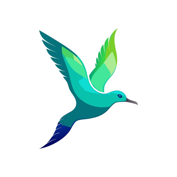 Vettore illustrazione vettoriale del logotipo a gradiente colorato degli uccelli