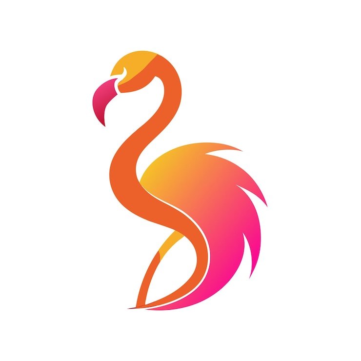 Vettore illustrazione vettoriale del logotipo a gradiente colorato degli uccelli