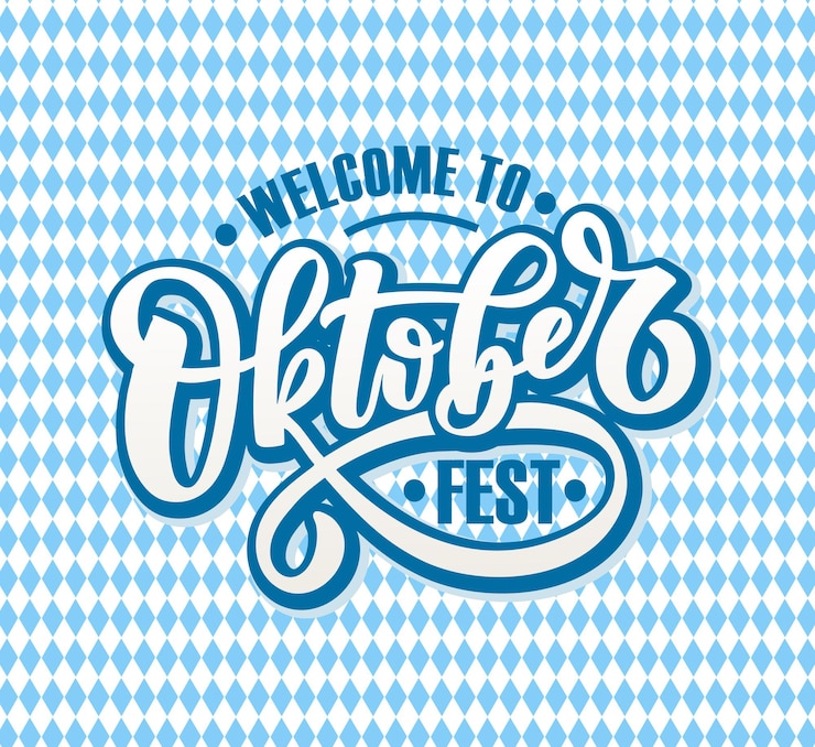 Vettore illustrazione vettoriale del logotipo dell'oktoberfest fondo strutturato di celebrazione del festival buon oktoberfest