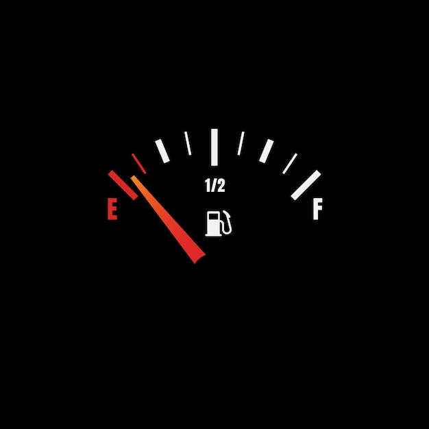 Illustrazione vettoriale del manometro del livello del serbatoio del carburante