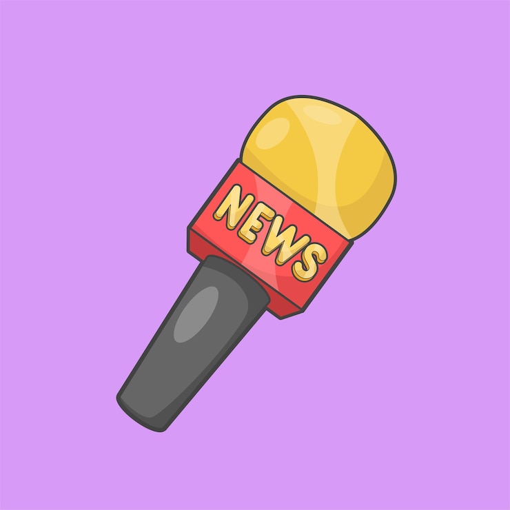 Vettore illustrazione vettoriale del microfono di notizie per elementi di progettazione di notizie e media