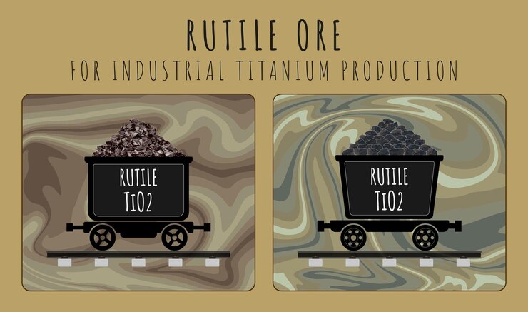 Vettore illustrazione vettoriale del minerale di rutile per la produzione industriale di titanio
