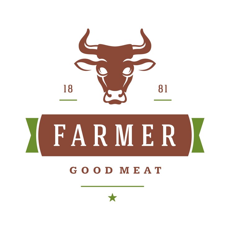 Illustrazione vettoriale del modello del logo del mercato agricolo Design del logo o del badge dell'agricoltore