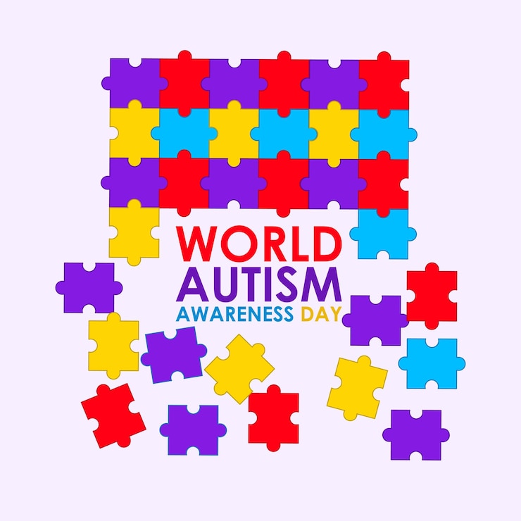 Vettore illustrazione vettoriale del modello di feed dei social media per la giornata mondiale di consapevolezza sull'autismo