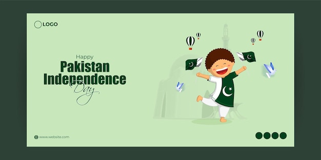 Illustrazione vettoriale del modello di mockup del feed della storia dei social media del Giorno dell'indipendenza del Pakistan felice