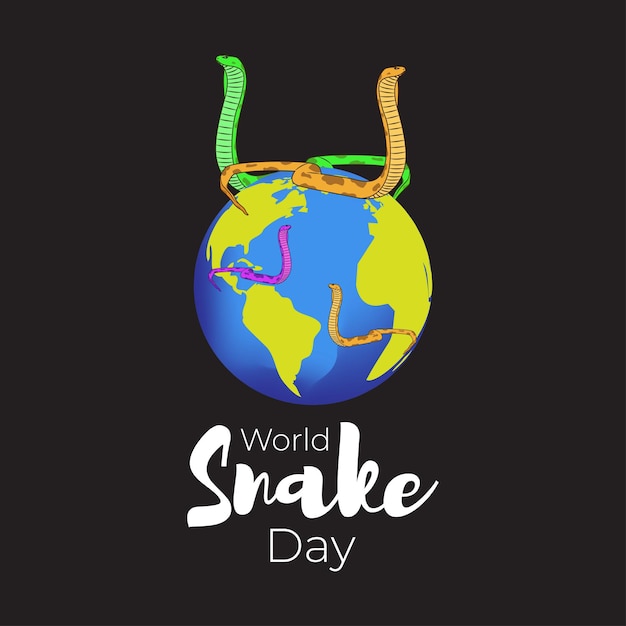 Illustrazione vettoriale del modello di mockup del feed della storia dei social media del World Snake Day 16 luglio