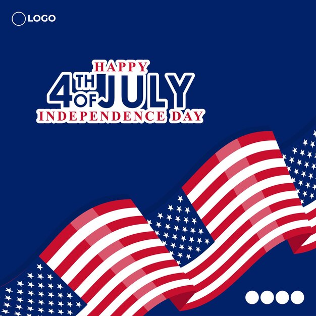 Illustrazione vettoriale del modello di mockup del feed della storia dei social media dell'America Independence Day