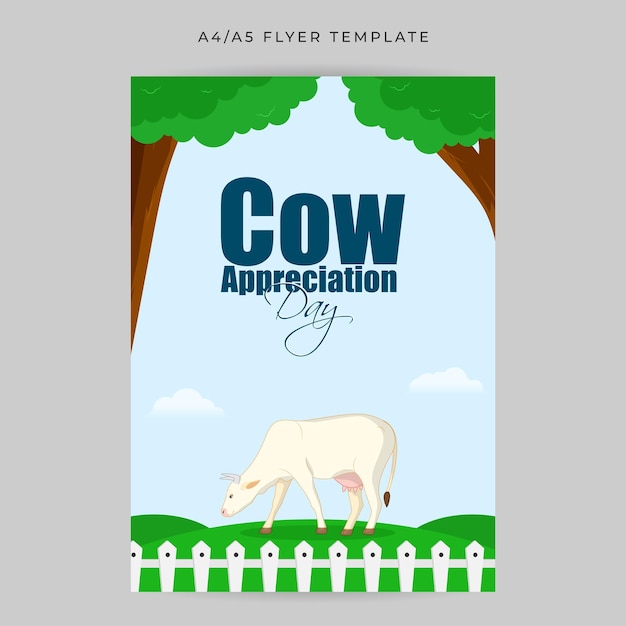 Illustrazione vettoriale del modello di mockup del feed della storia dei social media di Cow Appreciation Day