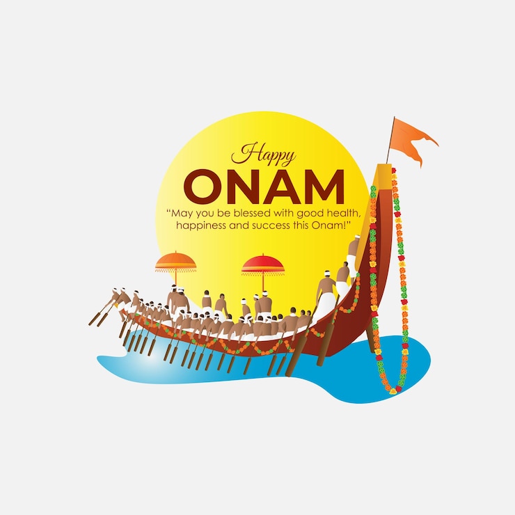 Vettore illustrazione vettoriale del modello di mockup del feed della storia dei social media di happy onam