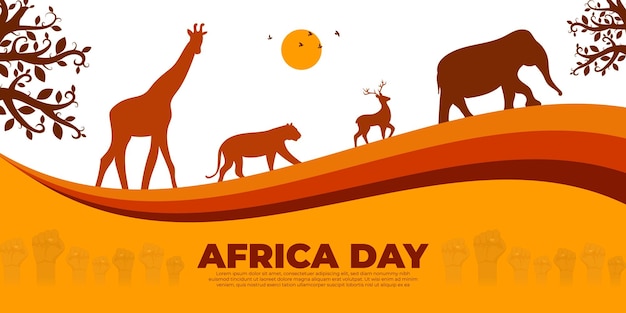 Illustrazione vettoriale del modello di social media Happy Africa Day