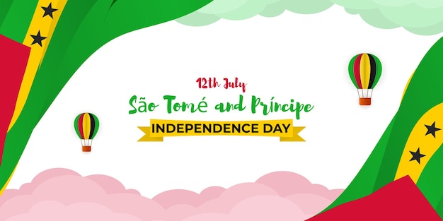 Illustrazione vettoriale del modello di storia dei social media di Sao Tome e Principe Independence Day 12 luglio