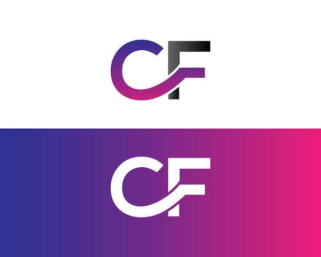 Illustrazione vettoriale del monogramma del logo con la lettera iniziale CF