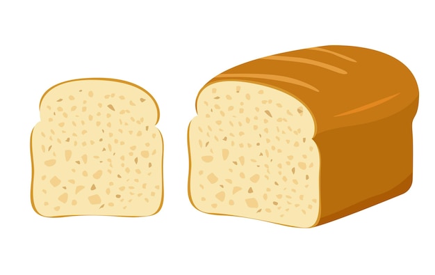 Illustrazione vettoriale del pane di grano intero due fette di pane tostato