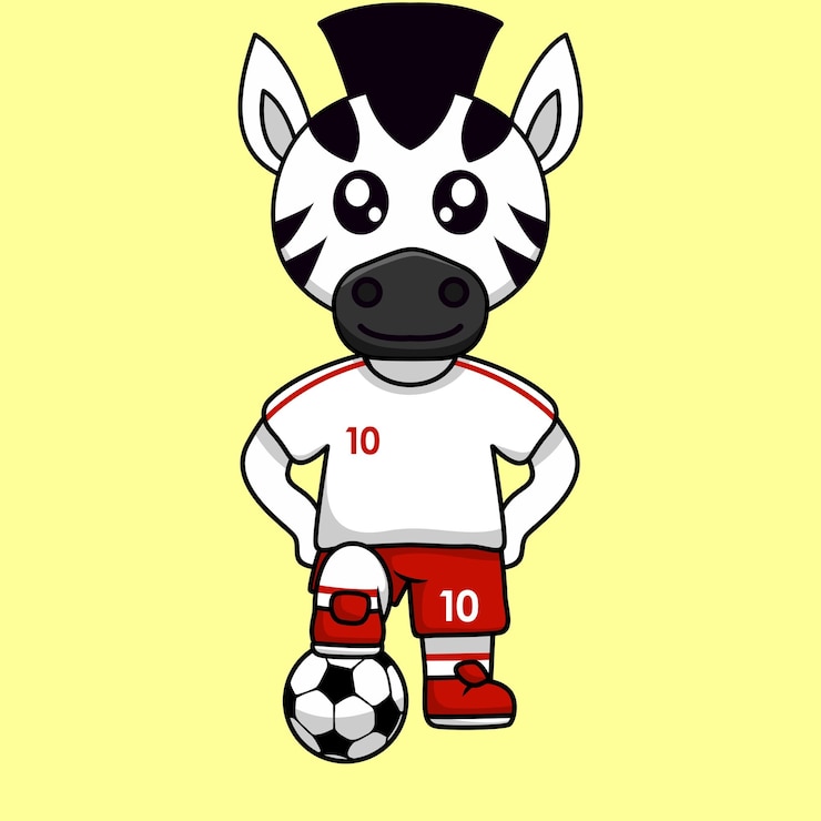 Vettore illustrazione vettoriale del personaggio animale che indossa una maglia da calcio ai mondiali