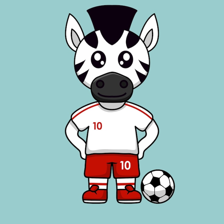 Vettore illustrazione vettoriale del personaggio animale che indossa una maglia da calcio ai mondiali