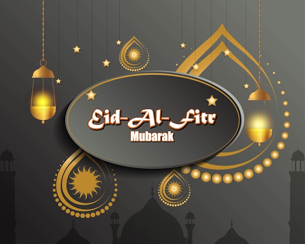 Illustrazione vettoriale del saluto di Eid al Fitr