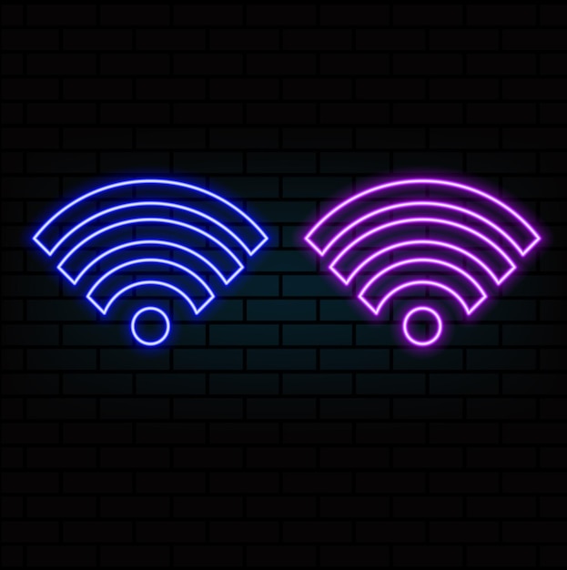 Illustrazione vettoriale del segnale wifi al neon