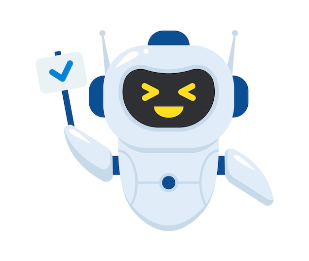 Illustrazione vettoriale del servizio automatizzato di supporto ai caratteri del chatbot completato