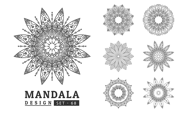 Illustrazione vettoriale del set di progettazione di sfondo del Mandala