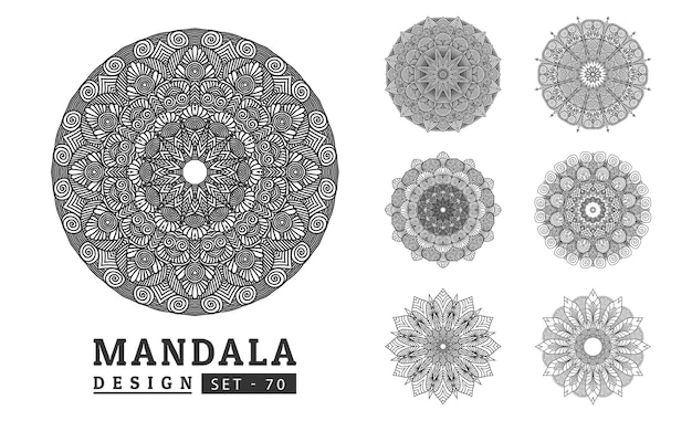 Illustrazione vettoriale del set di progettazione di sfondo del Mandala
