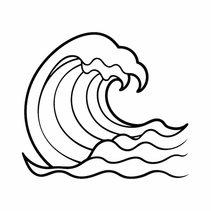 Vettore illustrazione vettoriale del simbolo dell'oceano