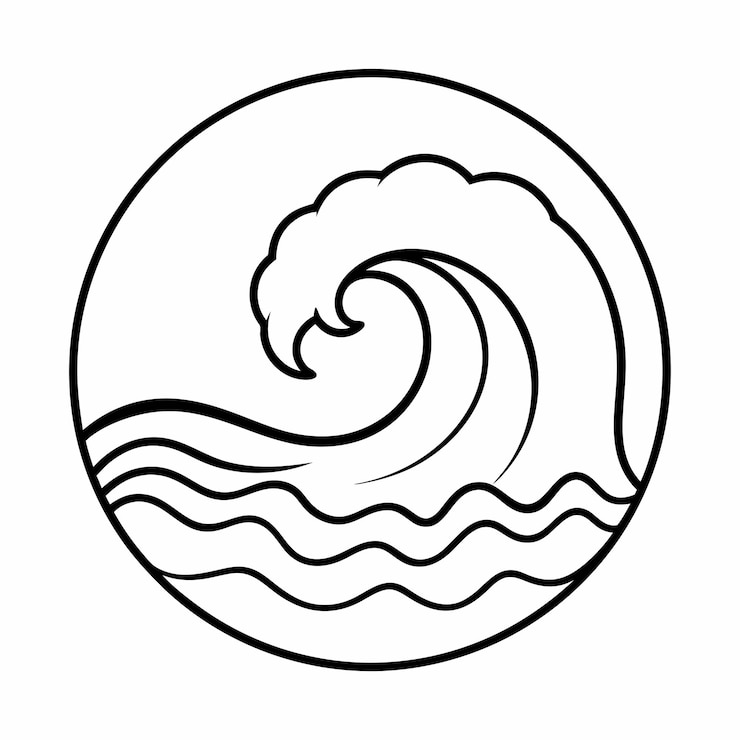 Vettore illustrazione vettoriale del simbolo dell'oceano