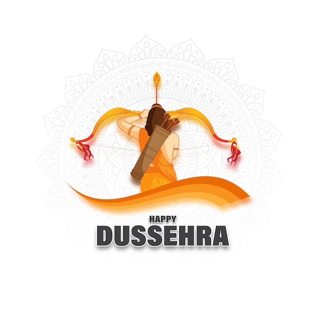 Illustrazione vettoriale del template del feed dei social media di Happy Dussehra