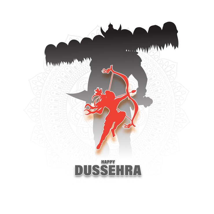Vettore illustrazione vettoriale del template del feed dei social media di happy dussehra