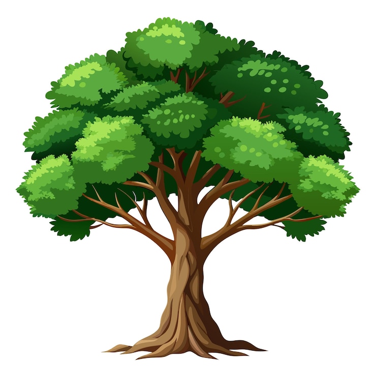 Vettore illustrazione vettoriale dell'albero realistica isolata sullo schermo bianco