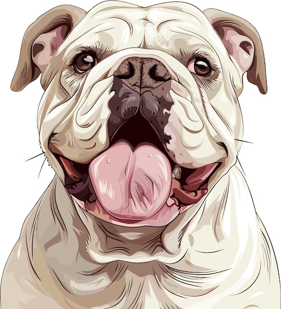 Illustrazione vettoriale dell'arte carina del bulldog inglese