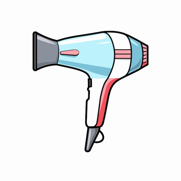 Illustrazione vettoriale dell'asciugatrice di capelli dei cartoni animati
