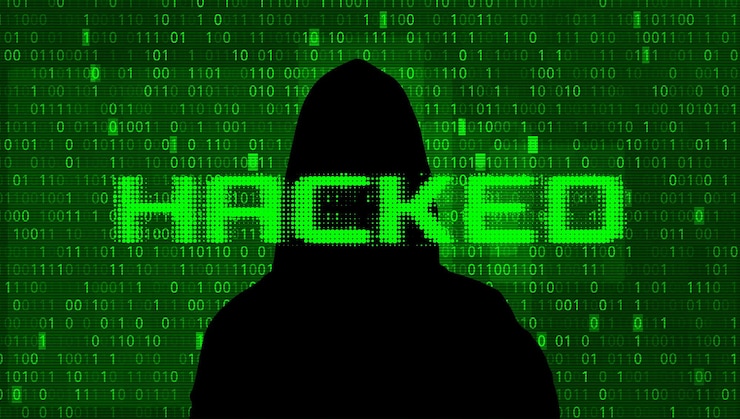 Vettore illustrazione vettoriale dell'hacker hacking del furto di dati del database del server