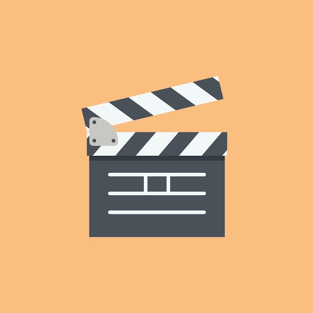 Illustrazione vettoriale dell'icona clapperboard motore clapper board per la riprese di film