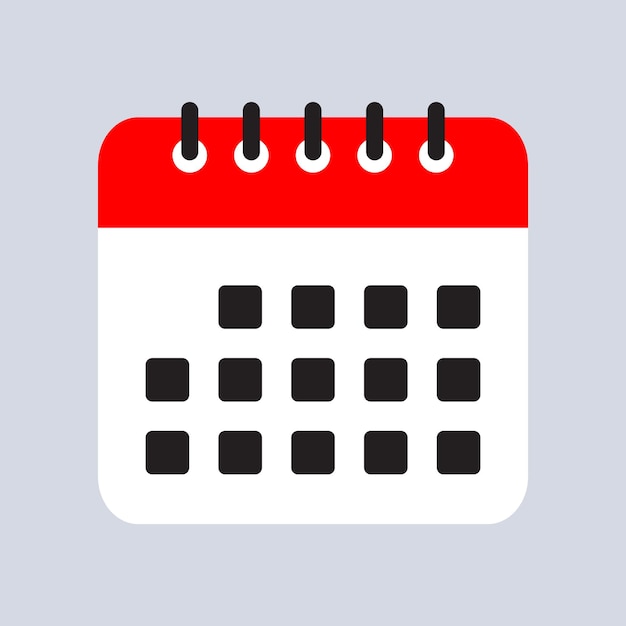 Illustrazione vettoriale dell'icona del calendario rosso