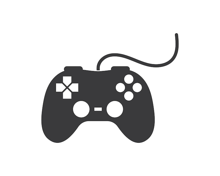 Vettore illustrazione vettoriale dell'icona del logo del controller per videogiochi