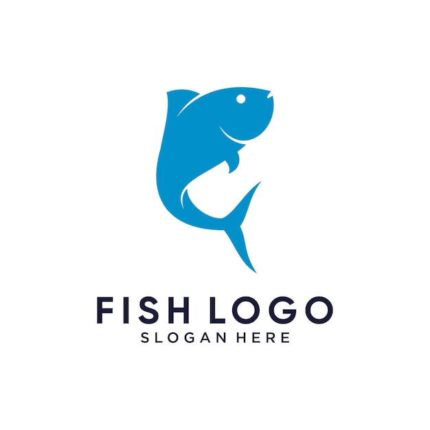 Illustrazione vettoriale dell'icona del logo del pesce con concetto creativo