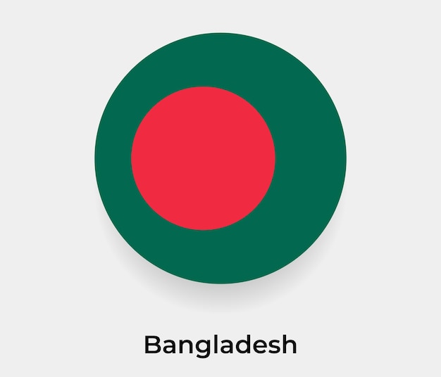 Illustrazione vettoriale dell'icona di forma rotonda del cerchio della bolla della bandiera del Bangladesh