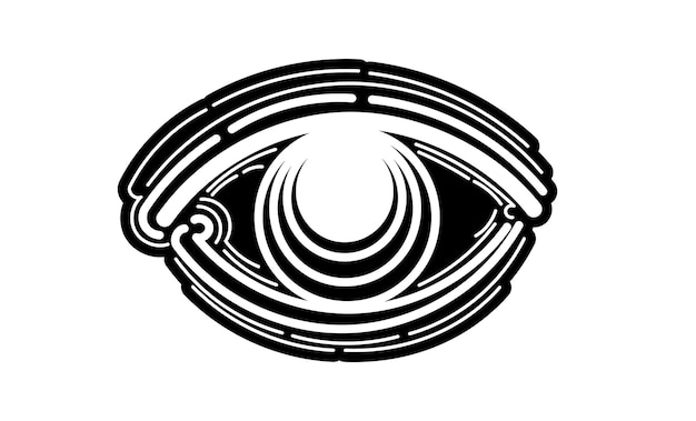 Illustrazione vettoriale dell'occhio umano in stile inciso