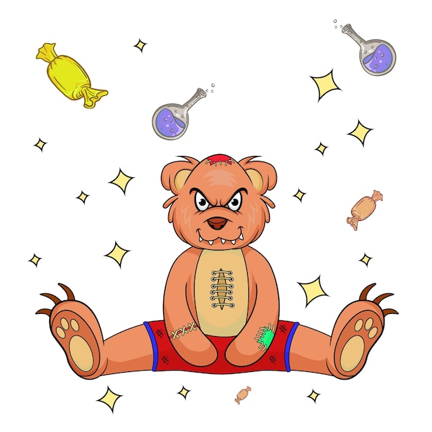 Illustrazione vettoriale dell'orso arrabbiato